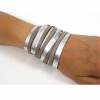 Wrap bracelet in Silver leather by sigal levi leather design