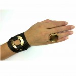 Gold and Leather Bracelet combination by sigal levi