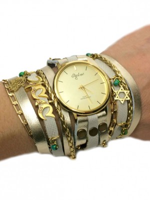 Personalized Wrap Watch with Hebrew Name