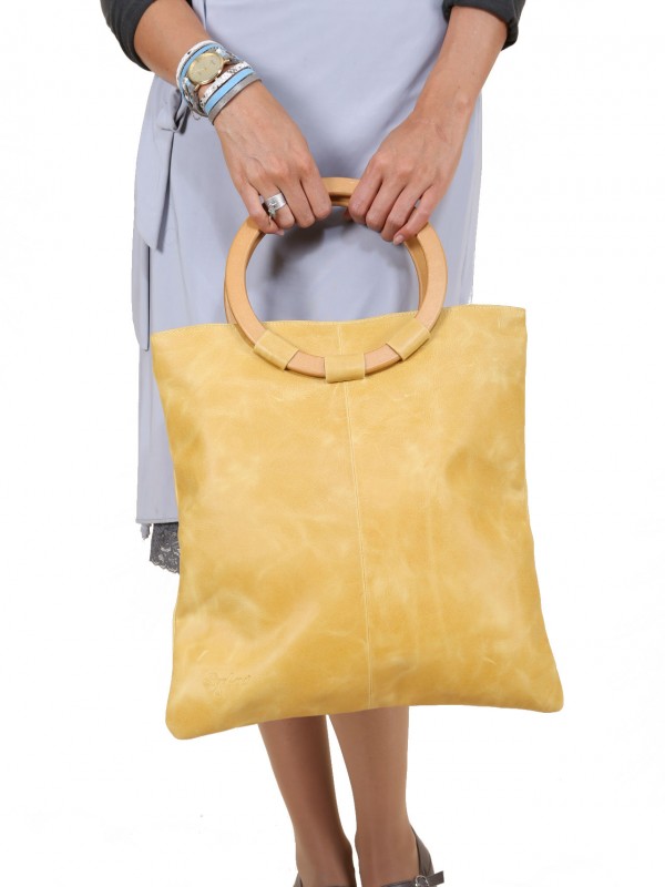 Yellow leather bag