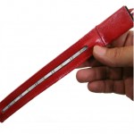 bag led flashlight in red leather