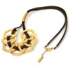 Golden Rings Leather Necklace