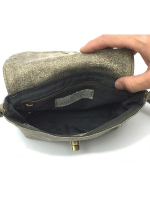Small Shoulder Bag In Stone Color Leather made by Sigal Levi open1